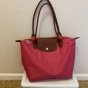 Longchamp Le Pliage - Pink & Tan Small Tote